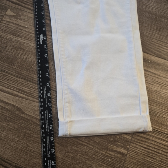 EDDIE BAUER Jeans Women 14 White Boyfriend Denim Cropped Mid Rise Relaxed Picnic - Picture 9 of 9